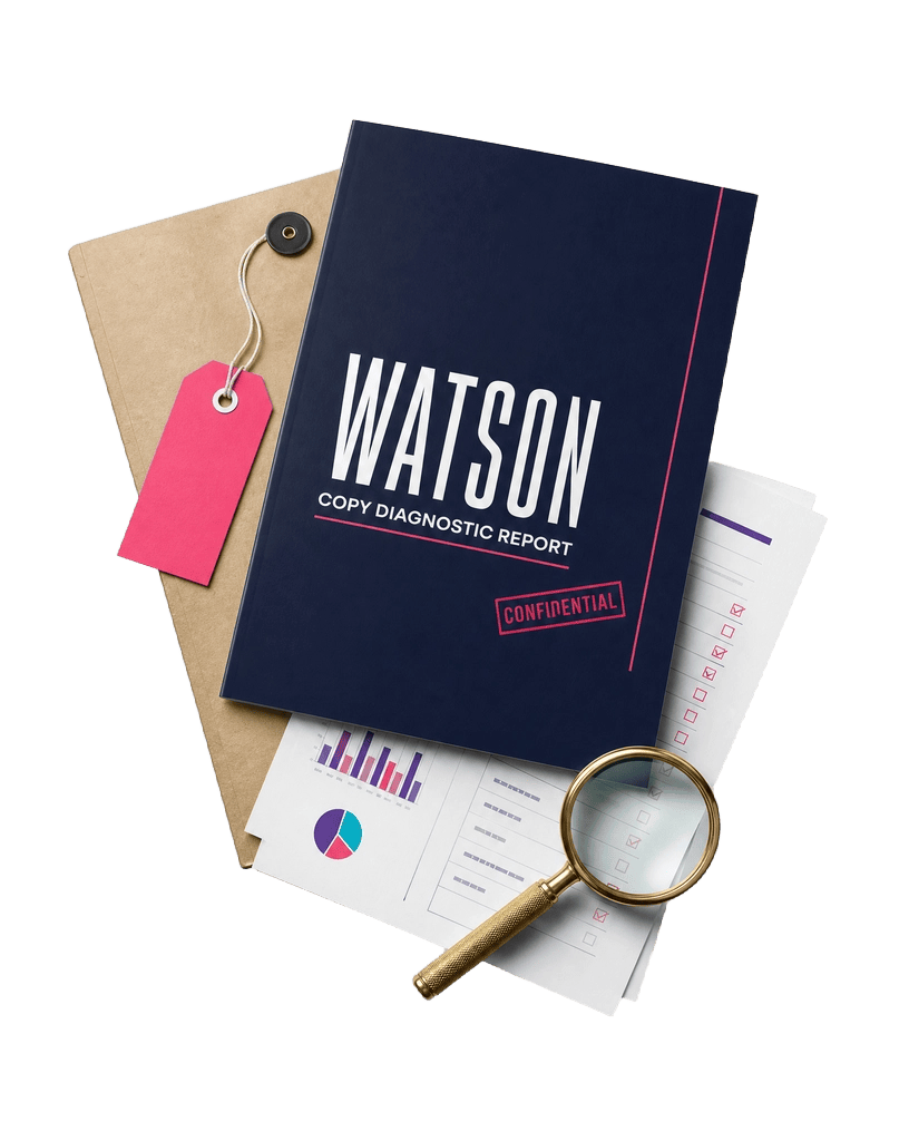 The Watson copy diagnostic report: a case file with scored checklist and magnifying glass